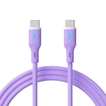 Akyga USB tip C / USB tip C kabel 1m AK-USB-70 60W silikonski ljubičasti
