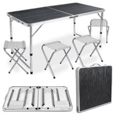 DORI TRAMP kamperski set, sklopivi, 120x60 cm, crno drvo