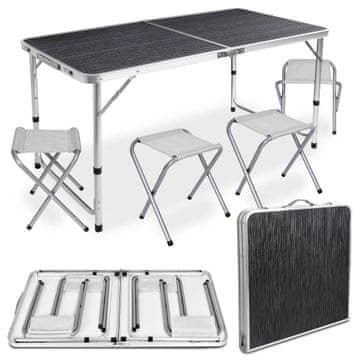 DORI TRAMP kamperski set, sklopivi, 120x60 cm, crno drvo