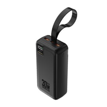 WOZINSKY Wozinsky W8-B Powerbank 30000mAh, 30W, 2xUSB-A, USB-C, svjetiljka - crna