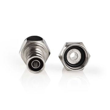 Nedis F konektor | Ravni | Muški | Poniklani | 75 Ohm | Skupljajući | Promjer ulaznog kabela: 7,0 mm | Bakar | Srebro | 2 kom. | Kartonska kutija s prozorčićem