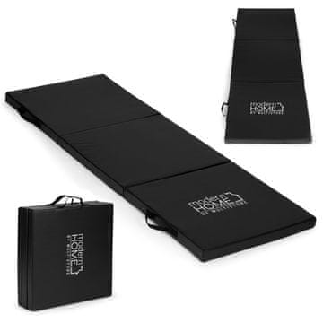 Northix Crni gimnastički madrac za fitness vježbe 182x60cm