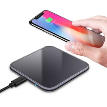 Northix Bežični brzi punjač za iPhone i Android, 15W - crni