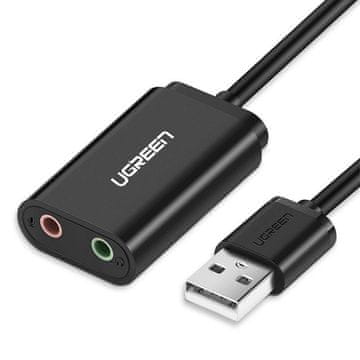 Northix Ugreen vanjski glazbeni adapter za zvučnu karticu, USB-A, 3,5 mm mini priključak, 15 cm