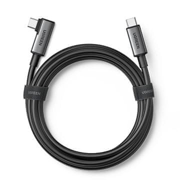 Northix UGREEN USB-C na USB-C kabel, kutni desni, 5 m - Crni