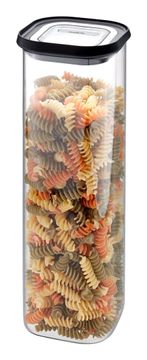 Gefu GEFU PANTRY pravokutni spremnik, 2.5 L, staklo/plastika/nehrđajući čelik, crni/prozirni