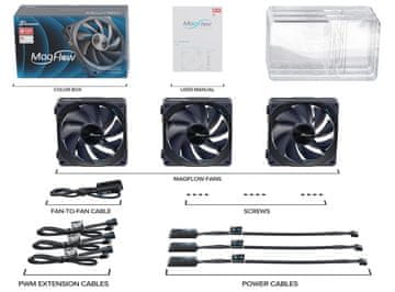 Seasonic Seasonic MagFlow 3x 120mm crni, komplet ventilatora za PC kućište