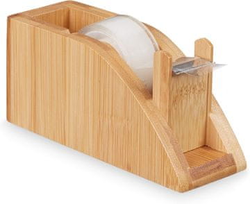 slomart Relaxdays Stolni dozator ljepljive trake od bambusa (za role od 25 mm)