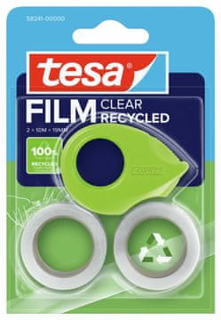 Clear tesafilm Clear Recycled set: 2 role trake + dispenzer - 10m x 15mm