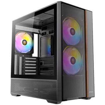 Antec Flux Rear midi-ATX ARGB prozor drvo crno/smeđe gaming kućište