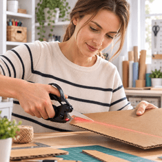 HOME & MARKER® Škare za šivanje s laserskim navođenjem, oštrica od nehrđajućeg čelika, protuklizna ručka za precizno rezanje tkanina | SCISLUX