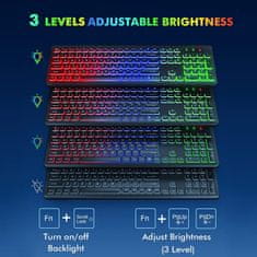 LifeSmart Bežična gaming tipkovnica i miš sa 104 tipke,3200 DPI i RGB LED osvjetljenjem