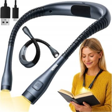 Izoksis Podesiva LED USB lampa za čitanje oko vrata