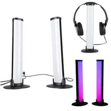 Northix LED stolne lampe za igranje s RGB daljinskim upravljačem, 2 komada