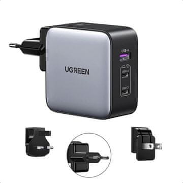 Ugreen Nexode 65W putni punjač, GaN, 2x USB-C, 1x USB-A (90409)
