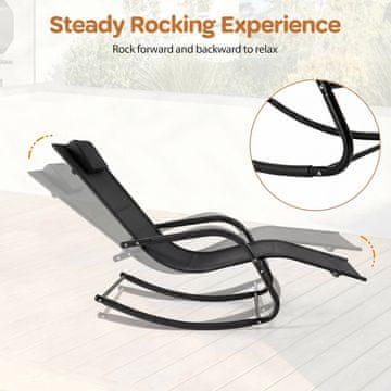 Northix Vanjska ljuljačka, crna, nosivost 160 kg, ergonomski dizajn