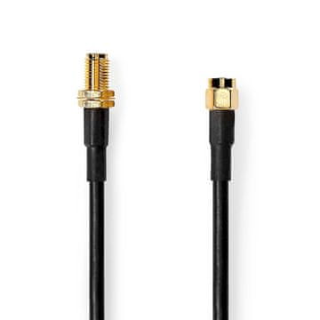 Nedis SMA kabel | SMA muški | SMA ženski | pozlaćeni | 50 Ohma | dvostruko zaštićen | 10,0 m | okrugli | PVC | crni | naljepnica