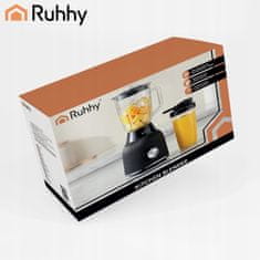 Ruhhy Električni blender i mikser od stakla od 1200 W i vrč crne boje