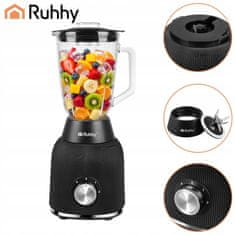 Ruhhy Električni blender i mikser od stakla od 1200 W i vrč crne boje