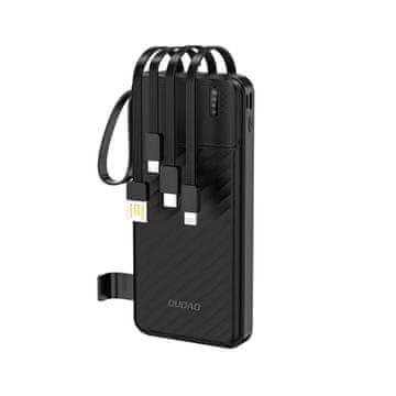 DUDAO K11 10000mAh Powerbank s ugrađenim kabelima - crna
