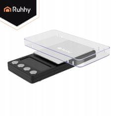 Ruhhy Digitalna mini LCD džepna vaga za nakit 500-0.01 g osvijetljena crna