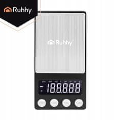 Ruhhy Digitalna mini LCD džepna vaga za nakit 500-0.01 g osvijetljena crna