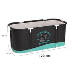 Aga Sklopiva prijenosna kada 120x60x50 cm Crna