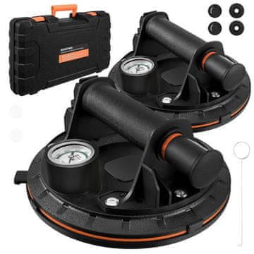 Northix Set vakuumskih usisnih čašica s pumpom, kapacitet 200 kg, 2 komada