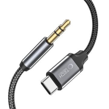 Tech-protect Audio kabel USB-C - mini priključak 3,5 mm 1 m - crni
