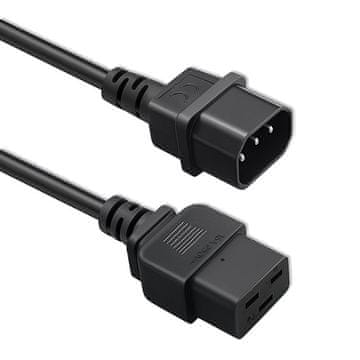 Qoltec IEC C14/C19 produžni kabel za napajanje | 3x1,5 mm² | 2 m