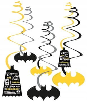 Amscan Dekorativne spirale BATMAN Mračni vitez DC rođendan 60cm 6 kom.