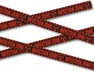 Fiestas Guirca Taśma Policyjna Ostrzegawcza INFECTION ZONE Zombie Halloween Horror 6m