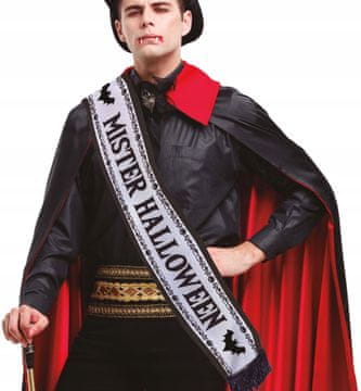 Guirca Szarfa Taśma MISTER HALLOWEEN Król Imprezy Balu Najlepszy Kostium Strój