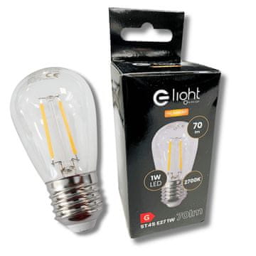 e-light LED žarulja sa žarnom niti 1W ST45 E27 2700K za girlande