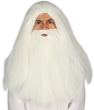 Guirca Biała PERUKA BRODA Czarodzieja Gandalf Maga