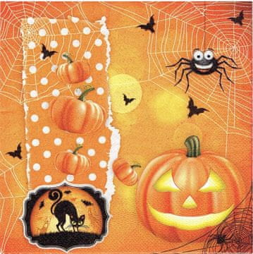 Serwetki HALLOWEEN Dynia Pajęczyna 33x33cm 20szt.