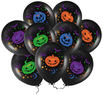 PartyPal Baloni Crni Šareni BUNDEVE Mix Halloween 9 kom.