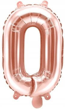 Folija balon Slovo "O", 35cm, ružičasto zlato 1 kom.