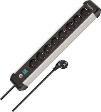 Brennenstuhl Brennenstuhl 1391030800 produžni kabel 3 m 8 utičnica unutarnji crna/srebrna