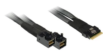 Inter-tech Inter-Tech SFF-8654 8i - 2x SFF-8643 24 Gbit/s Crni kabel