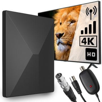 ANTÉNA RTO ER1234 Sobna/vanjska TV antena s pojačalom HD/4K