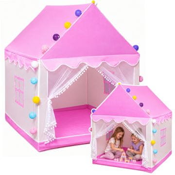 slomart LEAN TOYS Šator kućica za djecu s LED lampicama ružičasti 120x100x130 cm
