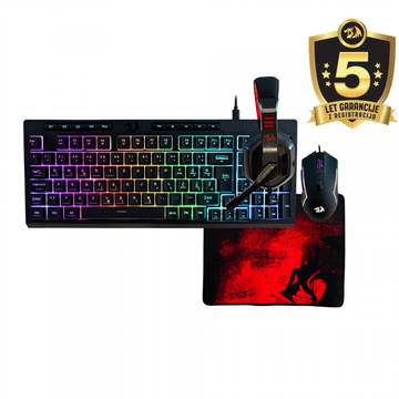 Redragon COMBO S149-BA SET (4-u-1) TASTATURA S MIKROFONIMA, MIŠEM, SLUŠALICAMA I PODLOŽAKOM ZA MIŠ