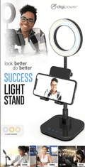 Digipower Success Phone Holder sa 6-inčnim LED prstenastim svjetlom za pametni telefon i tablet - DP-WSH-PH6