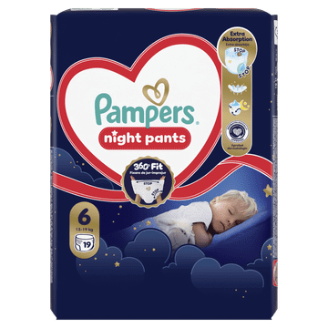 Pampers Night Pants hlače pelene, veličina 6, 19 pelena, 15+ kg