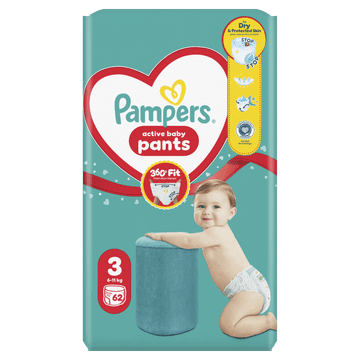Pampers Pants pelene hlačice, Veličina 3, 6 -11 kg, 62 komada