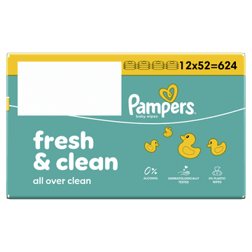 Pampers Fresh & Clean vlažne maramice, 12 x 52 komada