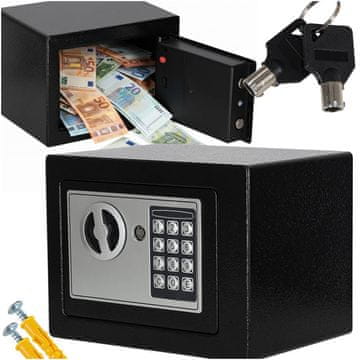 Northix Kućni sef s elektroničkom tipkovnicom i bravom, za montažu na zid