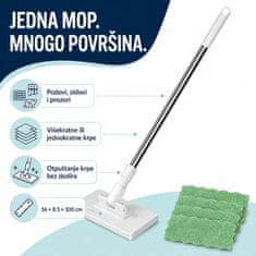 HOME & MARKER® Učinkovita mop krpa za čišćenje s 4 perive krpe i produženom drškom 100 cm | SWEEPI