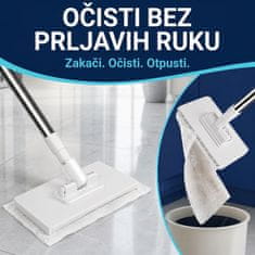 HOME & MARKER® Učinkovita mop krpa za čišćenje s 4 perive krpe i produženom drškom 100 cm | SWEEPI